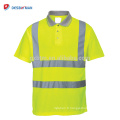 Customized Design 100% Polyester Full Color Safety Polo T shirt High Visibility Reflective Workwear Long Short Sleeve